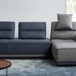 VIG Divani Casa Glendale - Modern Blue + Grey Fabric Modular Sectional Sofa Living Room
