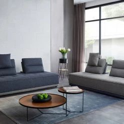 VIG Divani Casa Glendale - Modern Blue + Grey Fabric Modular Sectional Sofa Living Room