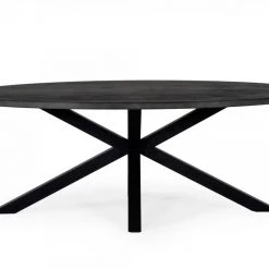 VIG Modrest Raygor - Black Acacia Oval Dining Table