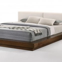 VIG Beds & Headboards Modrest Tokyo - Contemporary Walnut And White Platform Bed