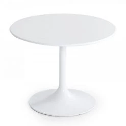 VIG Modrest Karen - Mid-Century White Round Dining Table