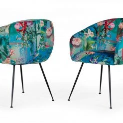 VIG Dining Room Modrest Roxann - Contemporary Floral Velvet Dining Chair