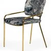 VIG Modrest Farnon - Modern Patterned Velvet And Gold Dining Chair