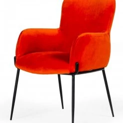 VIG Modrest Frisco - Mid-Century Orange Velvet Dining Chair