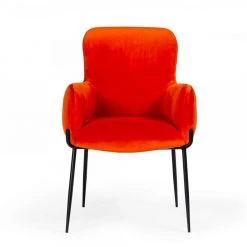 VIG Modrest Frisco - Mid-Century Orange Velvet Dining Chair
