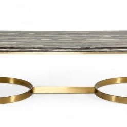 VIG Modrest Greely - Glam Black And Gold Marble Coffee Table By Hollywood Glam Living Room