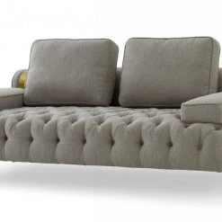 VIG Divani Casa Ladera - Glam Grey And Gold Fabric Loveseat
