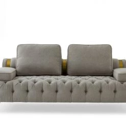VIG Divani Casa Ladera - Glam Grey And Gold Fabric Loveseat