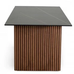 VIG Modrest Maggie - Modern Walnut And Black Ceramic Top Dining Table Dining Room