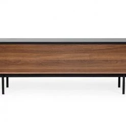 VIG Side & Console Table Modrest Maggie - Modern Walnut And Grey TV Stand