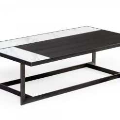 VIG Modrest Fargo - Modern Ceramic & Grey Walnut Coffee Table By Hollywood Glam Living Room