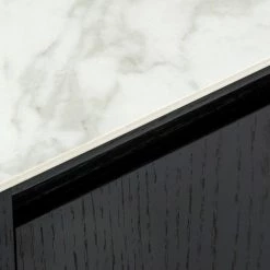 VIG Living Room Modrest Peak - Modern White Ceramic/Black Oak/Rosegold Buffet