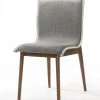 VIG Dining Room Modrest Ackley - Modern Walnut And Grey Fabric Dining Chair- Set Of 2