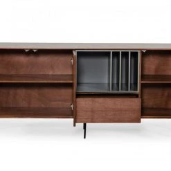 VIG Modrest Ackley - Modern Walnut, Grey And Charcoal Buffet Living Room
