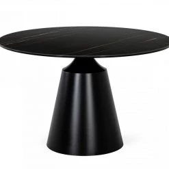 VIG Modrest Edith - Modern Round Black Ceramic Dining Table