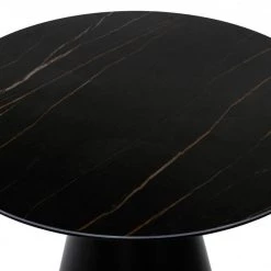 VIG Modrest Edith - Modern Round Black Ceramic Dining Table