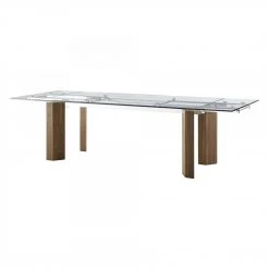 VIG Dining Room Modrest Helena - Modern Extendable Glass Dining Table - Large