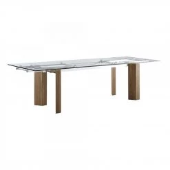 VIG Dining Room Modrest Helena - Modern Extendable Glass Dining Table - Large