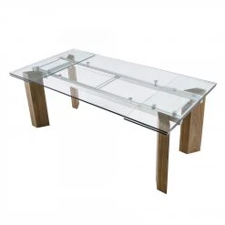 VIG Dining Room Modrest Helena - Modern Extendable Glass Dining Table - Large