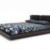 VIG Nova Domus Fantasia - Walnut/Dark Grey Bed And Two Nightstands Bedroom