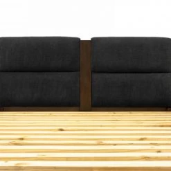 VIG Nova Domus Fantasia - Walnut/Dark Grey Bed And Two Nightstands Bedroom