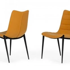 VIG Modrest Hubbell - Industrial Tan Eco-Leather Dining Chair (Set Of 2) Dining Room