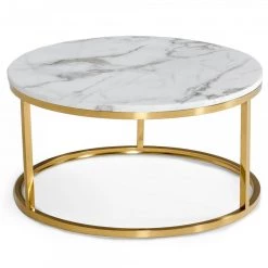 VIG Modrest Jenkin - Modern Gold And Marble Coffee Table Set By Hollywood Glam Living Room