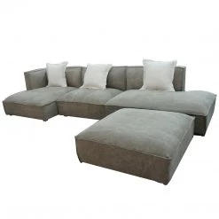VIG Divani Casa Dania - Modern Beige Fabric Sectional And Ottoman