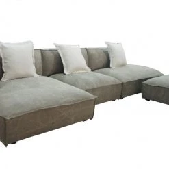 VIG Divani Casa Dania - Modern Beige Fabric Sectional And Ottoman