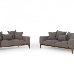 VIG Divani Casa Corina - Modern Grey Linen Loveseat Living Room