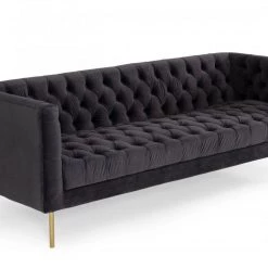 VIG Divani Casa Chavez - DK Grey Velvet Sofa Living Room