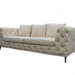 VIG Divani Casa Werner - Modern White Velvet Sofa Living Room