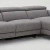 VIG Living Room Divani Casa Lupita - Modern Grey Fabric Right Facing Sectional Sofa