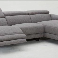 VIG Living Room Divani Casa Lupita - Modern Grey Fabric Right Facing Sectional Sofa