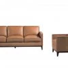 VIG Living Room Divani Casa Naylor - Modern Brown Italian Leather Split Sofa