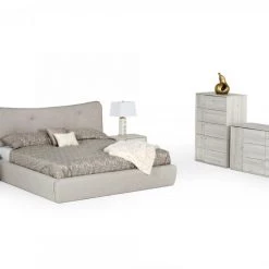 VIG Modrest Alessia - Italian Modern Light Grey Upholstered Bed