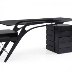 VIG Modrest Suffolk - Contemporary Black Ash Desk Office