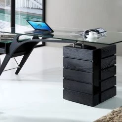 VIG Modrest Suffolk - Contemporary Black Ash Desk Office