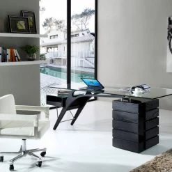 VIG Modrest Suffolk - Contemporary Black Ash Desk Office