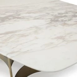 VIG Modrest Marmot - White Marble And Rose Gold Dining Table