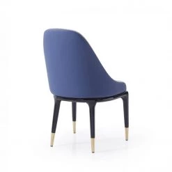 VIG Modrest Marco - Modern Glam Beige & Blue Dining Chair