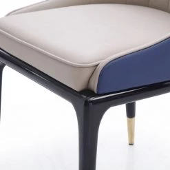 VIG Modrest Marco - Modern Glam Beige & Blue Dining Chair