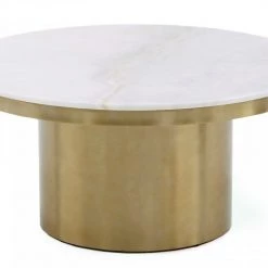 VIG Modrest Rocky - Glam White & Gold Coffee Table By Hollywood Glam Living Room