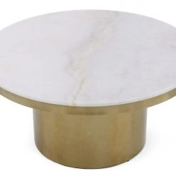 VIG Modrest Rocky - Glam White & Gold Coffee Table By Hollywood Glam Living Room