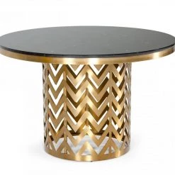 VIG Dining Room Modrest Kowal - Glam Black Marble Dining Table