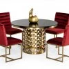 VIG Dining Room Modrest Kowal - Glam Black Marble Dining Table