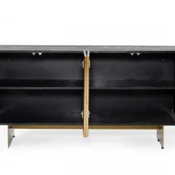VIG Modrest Perret - Glam Black Ash & Brushed Brass Modern Buffet Living Room