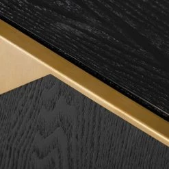 VIG Modrest Perret - Glam Black Ash & Brushed Brass Modern Buffet Living Room