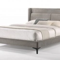 VIG Beds & Headboards Modrest Paula - Mid-Century Grey Upholstered Bed