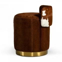 VIG Modrest Belvista - Modern Brown Cowhide Ottoman Bedroom